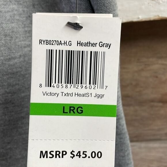 RING OF FIRE Mens Victory Textured Heat Joggers Heather Gray Size Large NWT - Picture 7 of 11